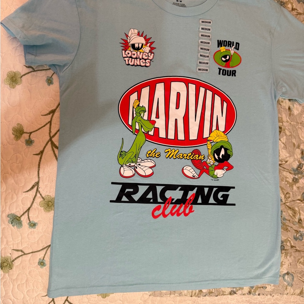 Warner Bros. Light Blue Marvin the Martian Racing Club Tee